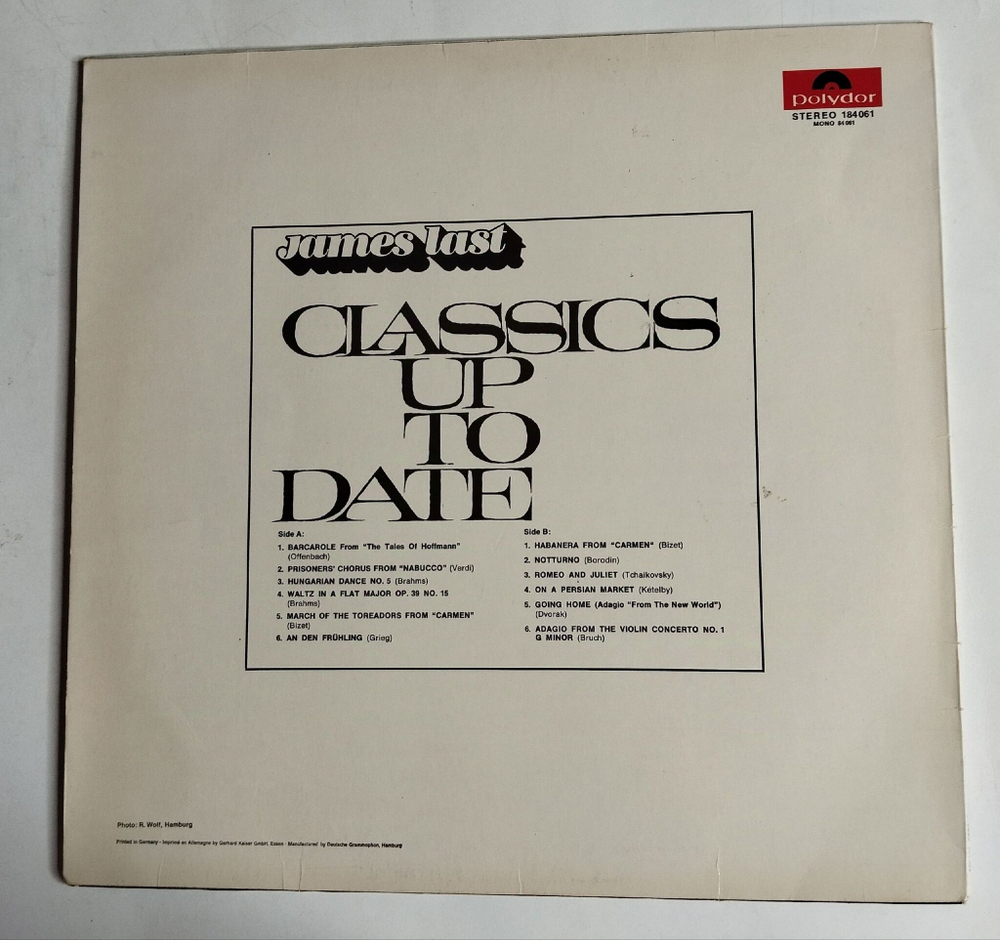 Винтажная виниловая пластинка LP James Last Classics Up To Date (Germany 1966) Romeo And Juliet