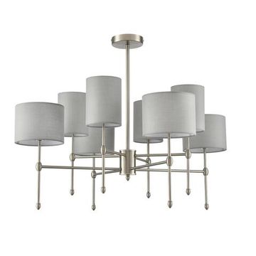 8262/8C CLASSI LN26 металл/текстиль, никель/серый Люстра потолочная E14 8*40W 220V LATTI