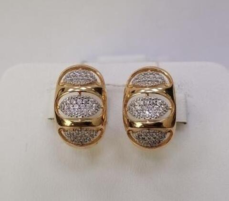 Серьги из золота с фианитами