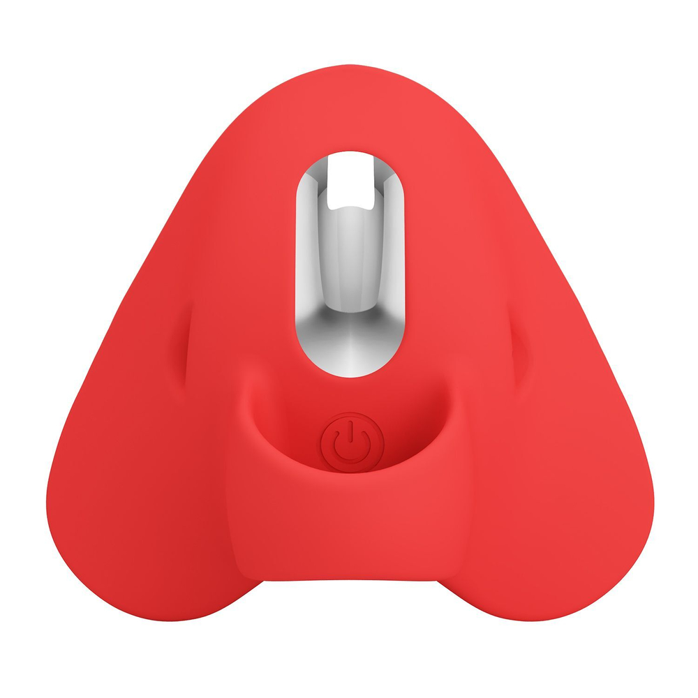 Красный вибратор на палец Carnation (Цвет: красный)