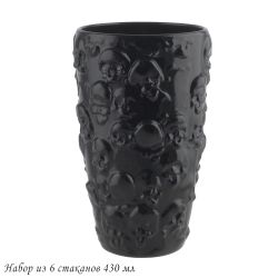 Lenardi 583-011 Набор из 6 стаканов 430 мл дизайн "Череп" в под.уп.(х4)Стекло