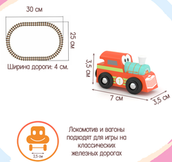 Детский игровой набор "Веселый поезд с кольцевой ж/д" серия "Железные дороги"
