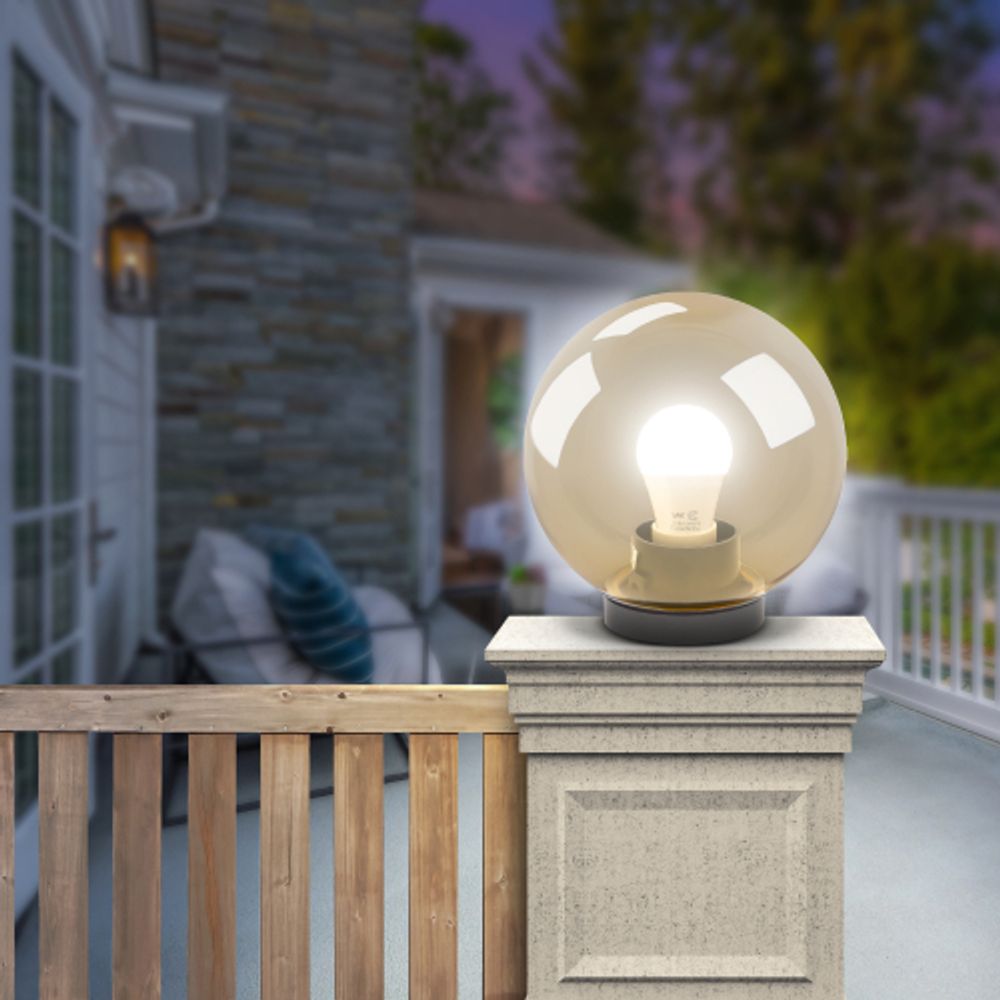 Садово-парковый светильник ЭРА НТУ 01-60-203 шар золотистый на опору / кронштейн IP44 Е27 max60Вт d200mm