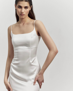 Платье макси из атласа