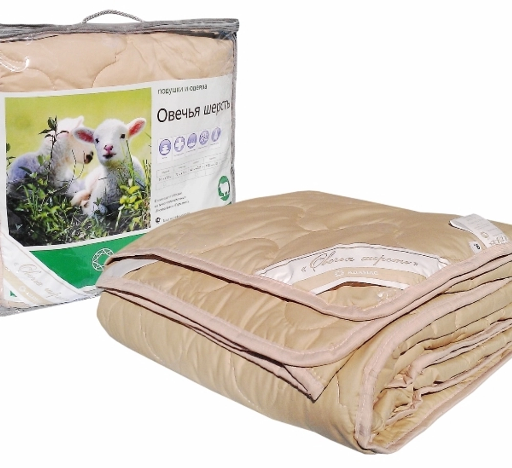 Одеяло 110*140см Адамас овечья шерсть/поликоттон обл.