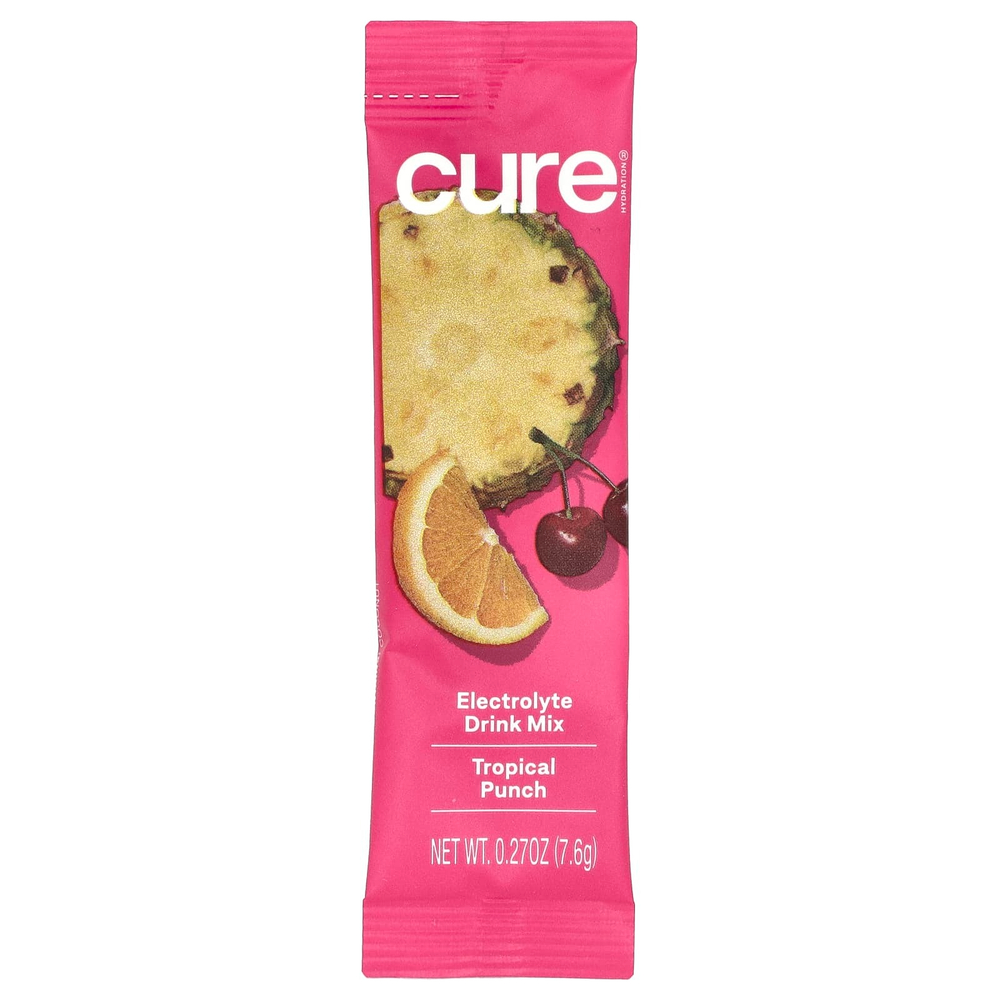 Cure Hydration, Electrolyte Drink Mix, Tropical Punch, 14 Packets, 0.27 oz (7.6 g) Each