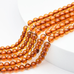 Янтарь бусины, гладкий шар 6,5 мм, цена за 15 шт (1/4 нити)