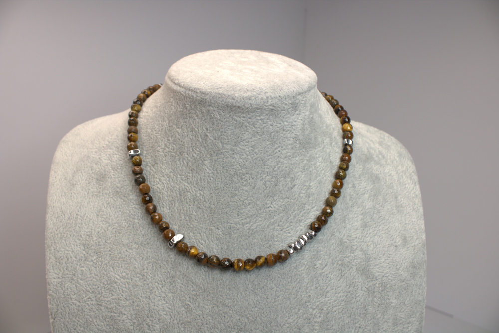 Чокер с тигровым глазом «Тигровый клевер»