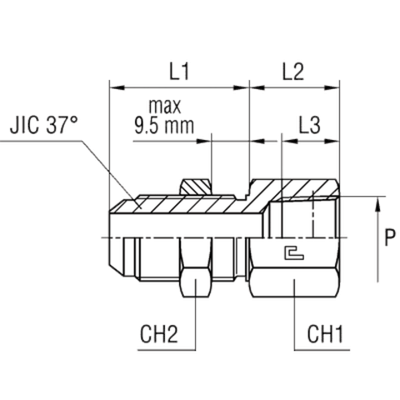 Соединение PD JIC 7/8 - NPTF 1/2