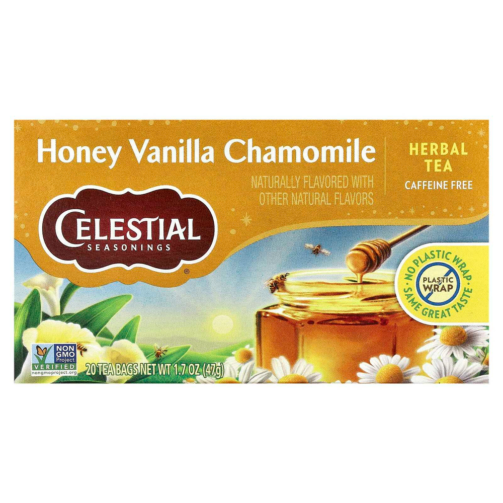 Celestial Seasonings, травяной чай, со вкусом меда, ванили и ромашки, без кофеина, 20 чайных пакетиков, 47 г (1,7 унции)