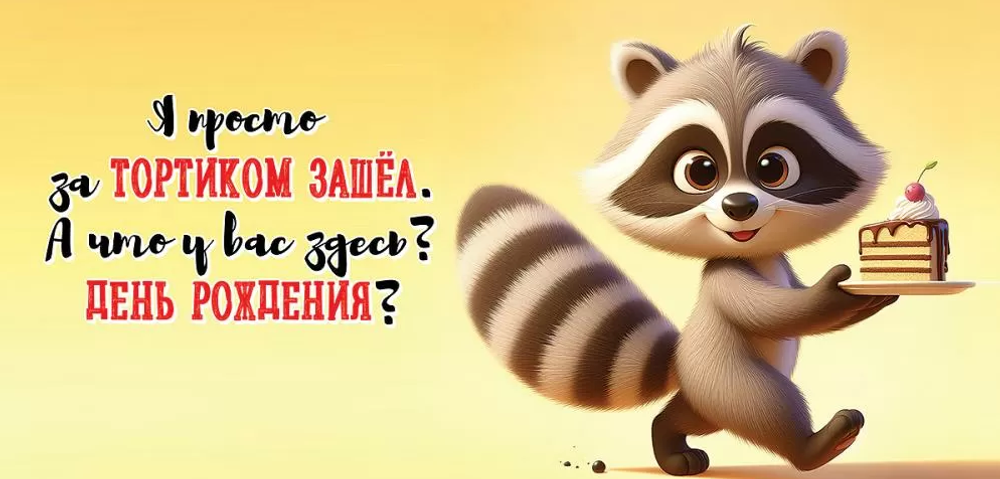 Конверт для денег "С Днем рождения! Я просто за тортиком зашел"