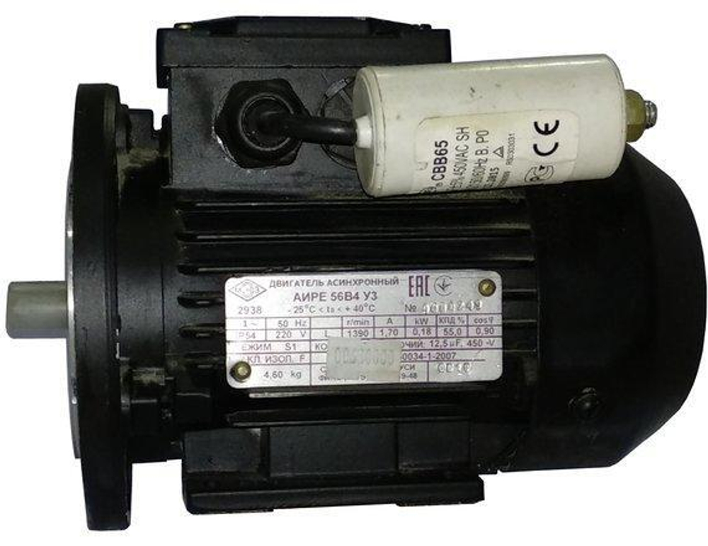 АИРЕ56В2 - электродвигатель однофазный IM3041 (фланец) 0,18 кВт 3000 об/мин