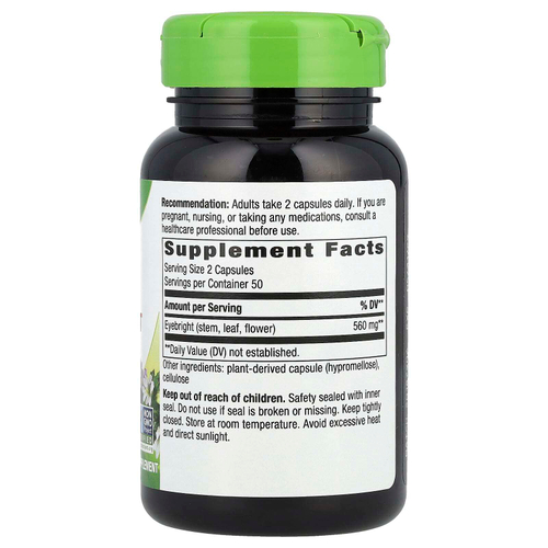 Nature's Way, очанка, 100 веганских капсул (280 мг в 1 капсуле)