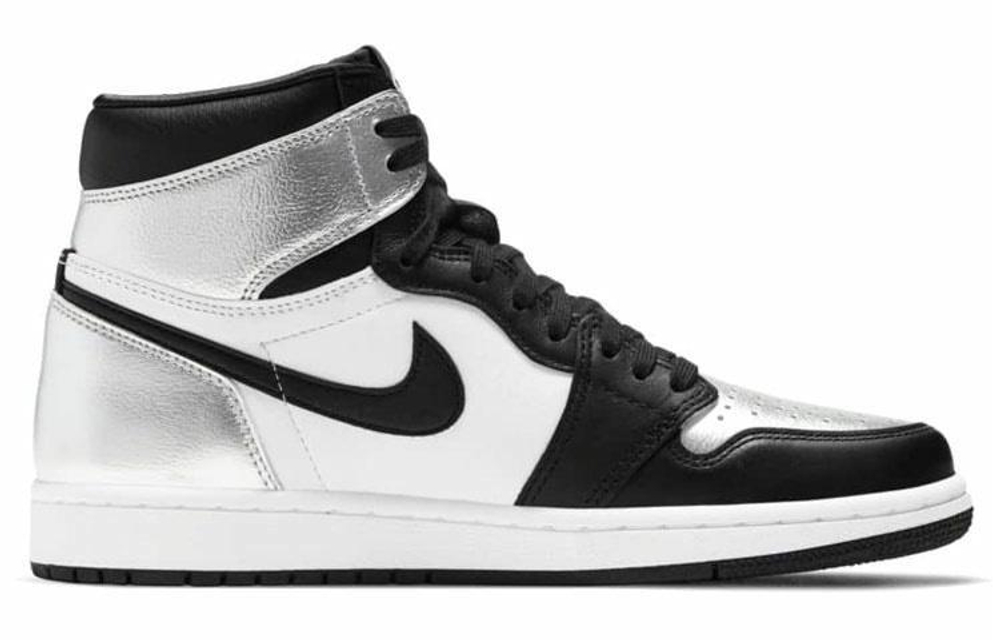Кроссовки Jordan Air Jordan 1 High Og Retro "Silver Toe" (Женская размерная сетка)