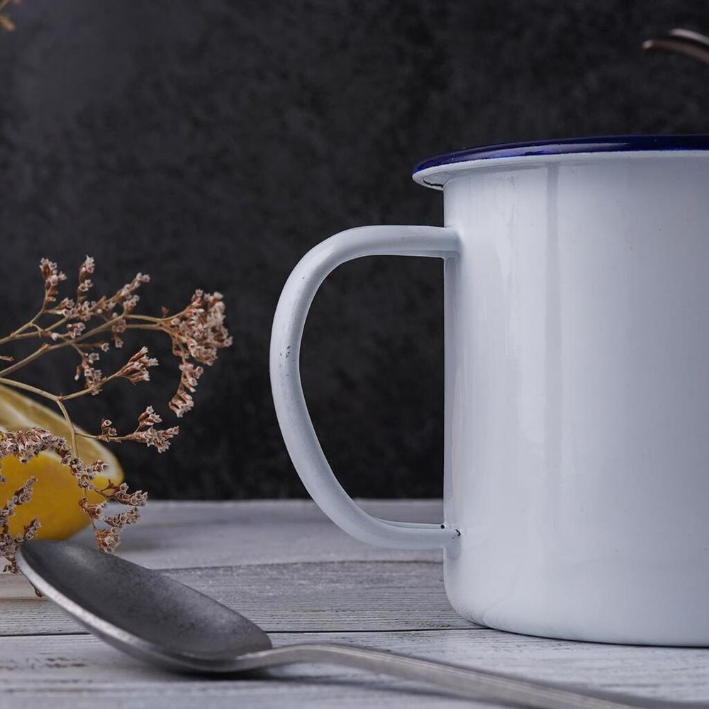 Кружка 510 мл d 10,5 см h9 см Blue Rim эмалированая сталь SUNNEX [1]