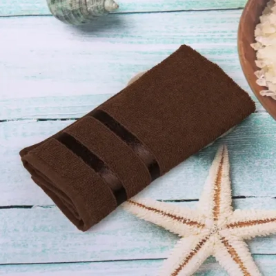 Полотенце махровое 30*30см «LUNA» цвет темно-коричневый 04040 плотность 360гр/м2