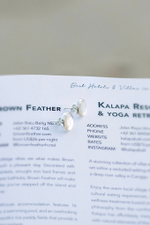 Серьги «Коин» с белым перламутром