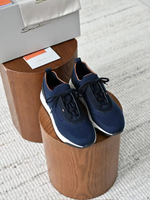 Мужские синие кроссовки Santoni из эластичного трикотажа