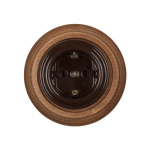 Розетка с З.К., керамика, цвет коричневый B1-101-02