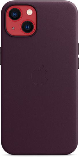 Чехол Apple Leather Case with MagSafe for iPhone 13, «тёмная вишня»