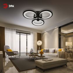 Светильник потолочный светодиодный ЭРА Модерн Odry CLL-1-46W 3K-6,5K RC BK с ДУ черный