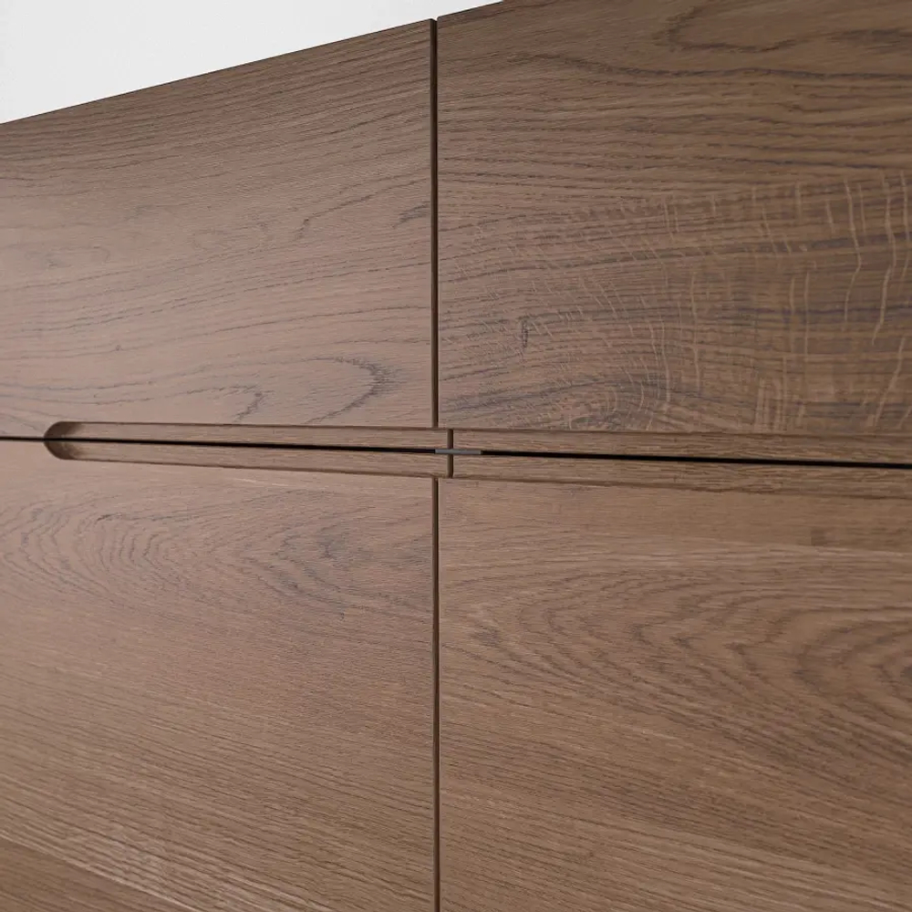 Сервант - IKEA KLACKENAS/KLACKENÄS, 120x97 см, черный/дубовый шпон коричневого цвета КЛАККЕНЭС ИКЕА