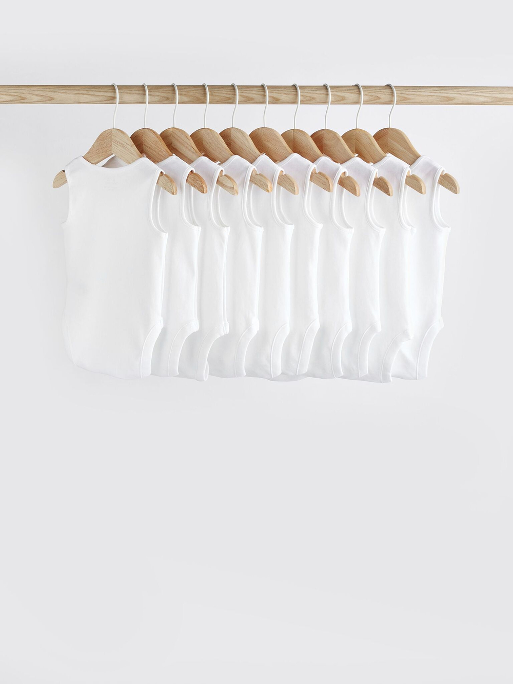 Боди без рукавов для малышей Next 389-950, 10 шт., Белый