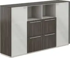 NZ-0316.BT.BT / Шкаф средний со стеклом мат., 4 ящ., обвязка BT, фасады BT / 2024х450х1200, обвязка BT, фасады BT, стекло матовое GLM