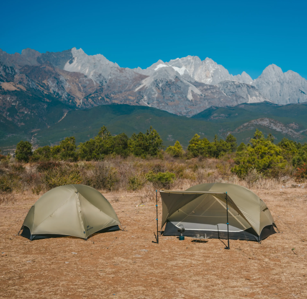 Палатка Naturehike Mongar UL 2-местная, алюминиевый каркас, сверхлегкая, песочная