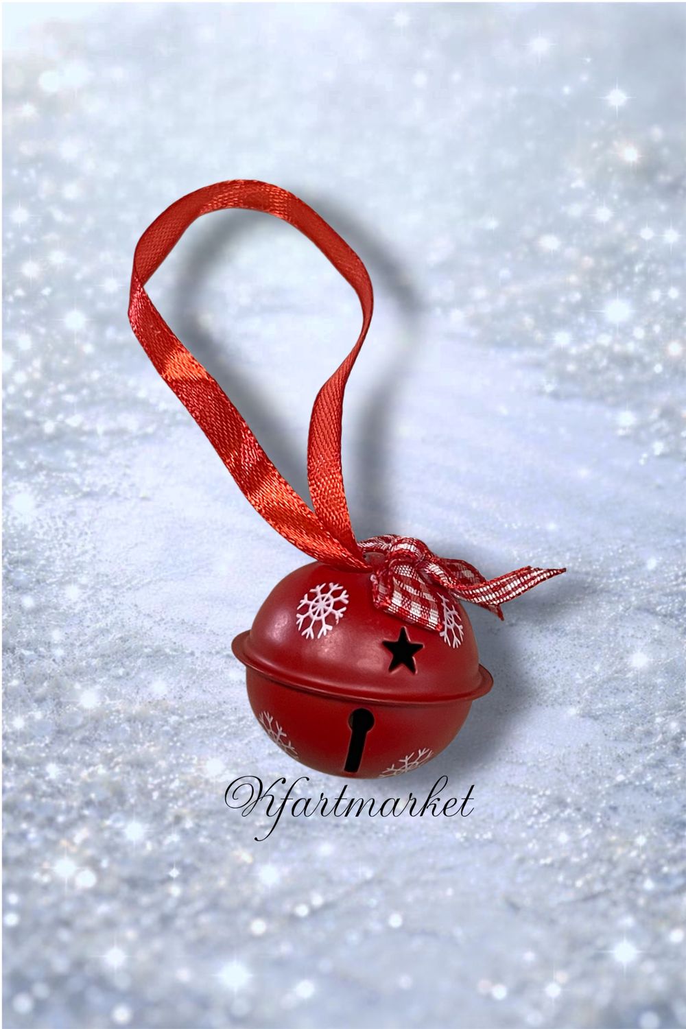 колокольчик с бантиком , металл , 4,5см , цвет красный