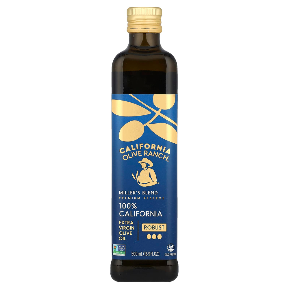 California Olive Ranch, Miller's Blend, нерафинированное оливковое масло высшего качества, 100% сырья из Калифорнии, 500 мл (16,9 жидк. унции)