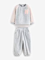 Толстовка и джоггеры в комплекте для девочки Next B77-241, Серый, Кремовый