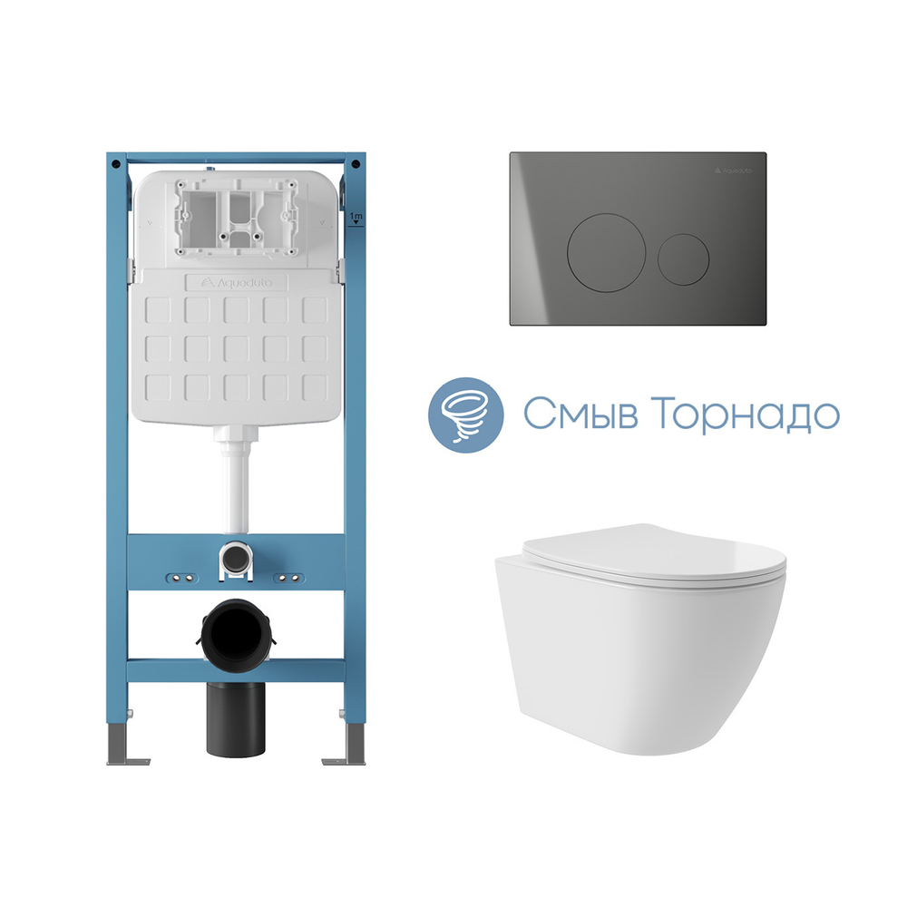 Система инсталляции для подвесного унитаза с подвесным унитазом AQUEDUTO TECNICA Novo