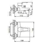 Смеситель для ванны, Frap, корот изл, с картриджем, хром, F3063