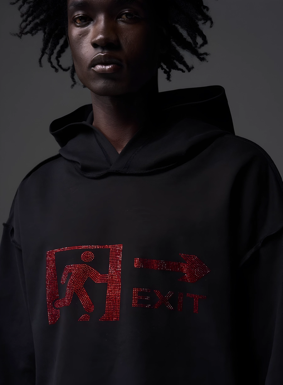 Худи BLIND "EXIT" Raw Edges Cropped Hoodie