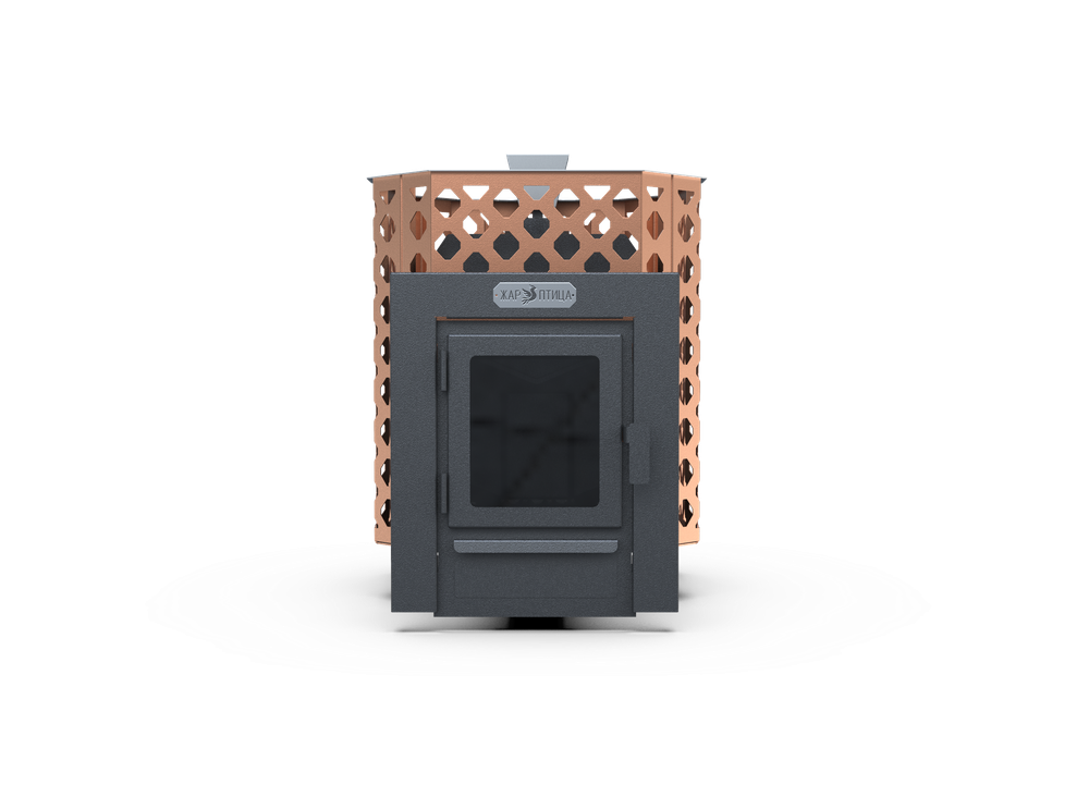 Банная печь Душа- 15 Сетка Ремейк Закрытая Каменка стекло 8мм