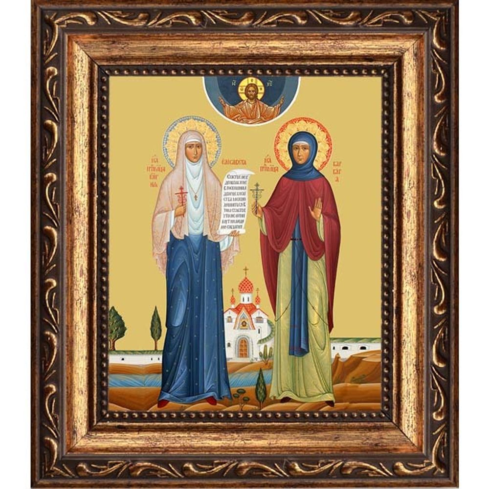 Елисавета Феодоровна и Варвара Алапаевская (Яковлева) преподобномученицы. Икона на холсте.