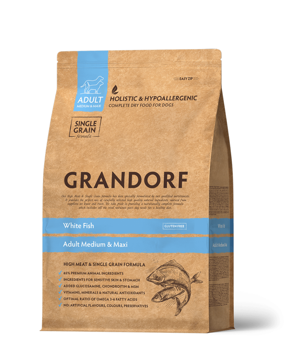 Grandorf Dog adult medium & maxi корм сухой для собак белая рыба