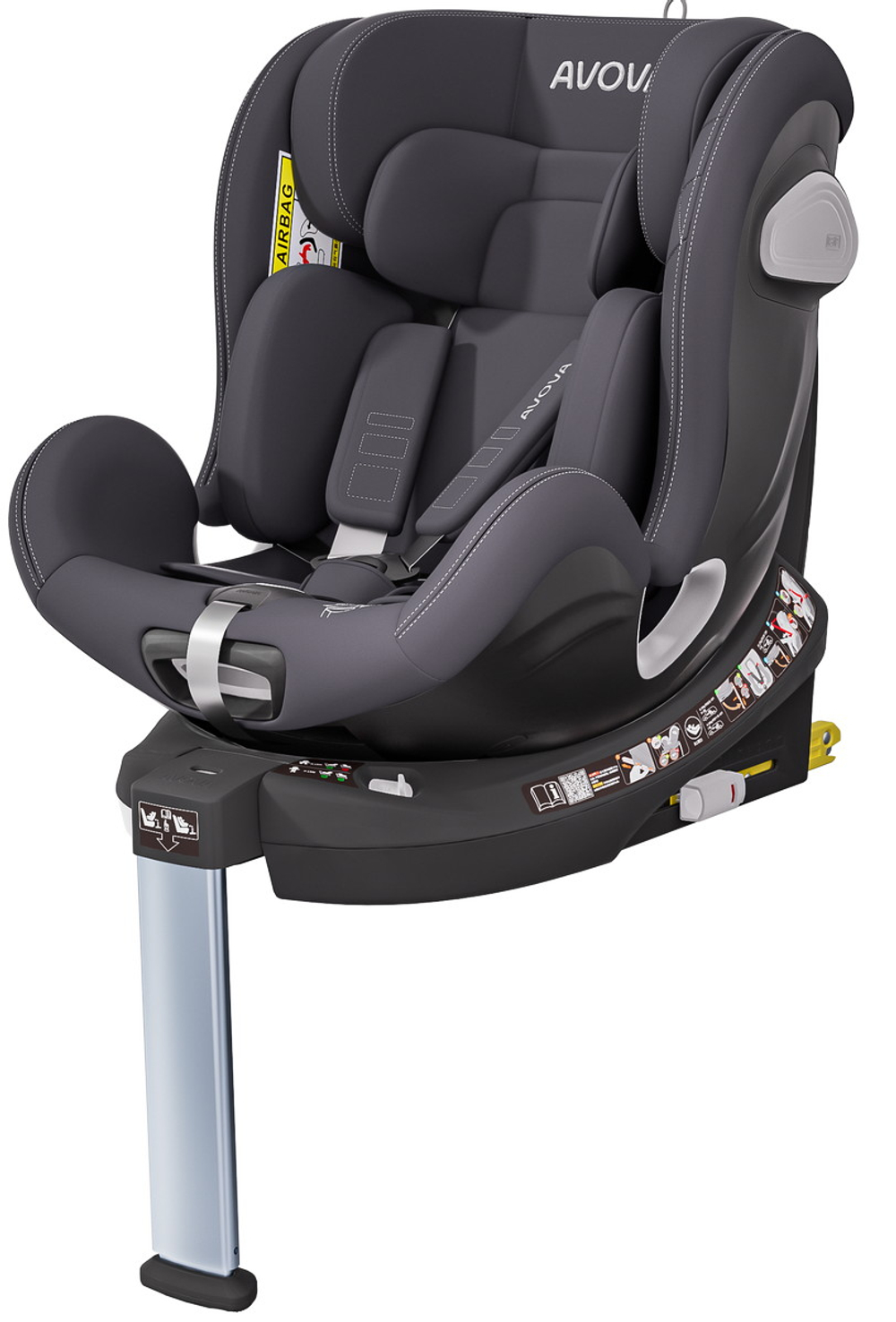 Автокресло Avova Swan Fix i-Size 0-1-2 (40-125 см, 0-25 кг) Koala Grey, темно-серый