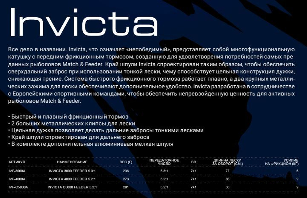 Катушка для фидера Invicta 3000 Feeder 5.3:1