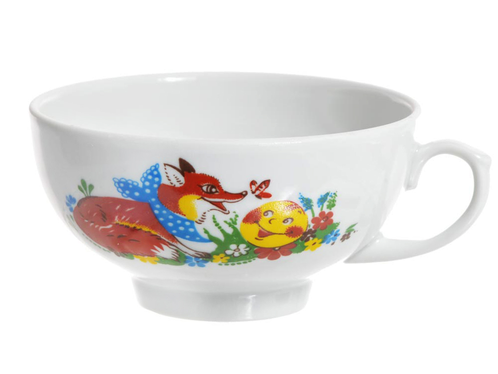 Чайная пара 220мл форма Рубин, Веселый колобок