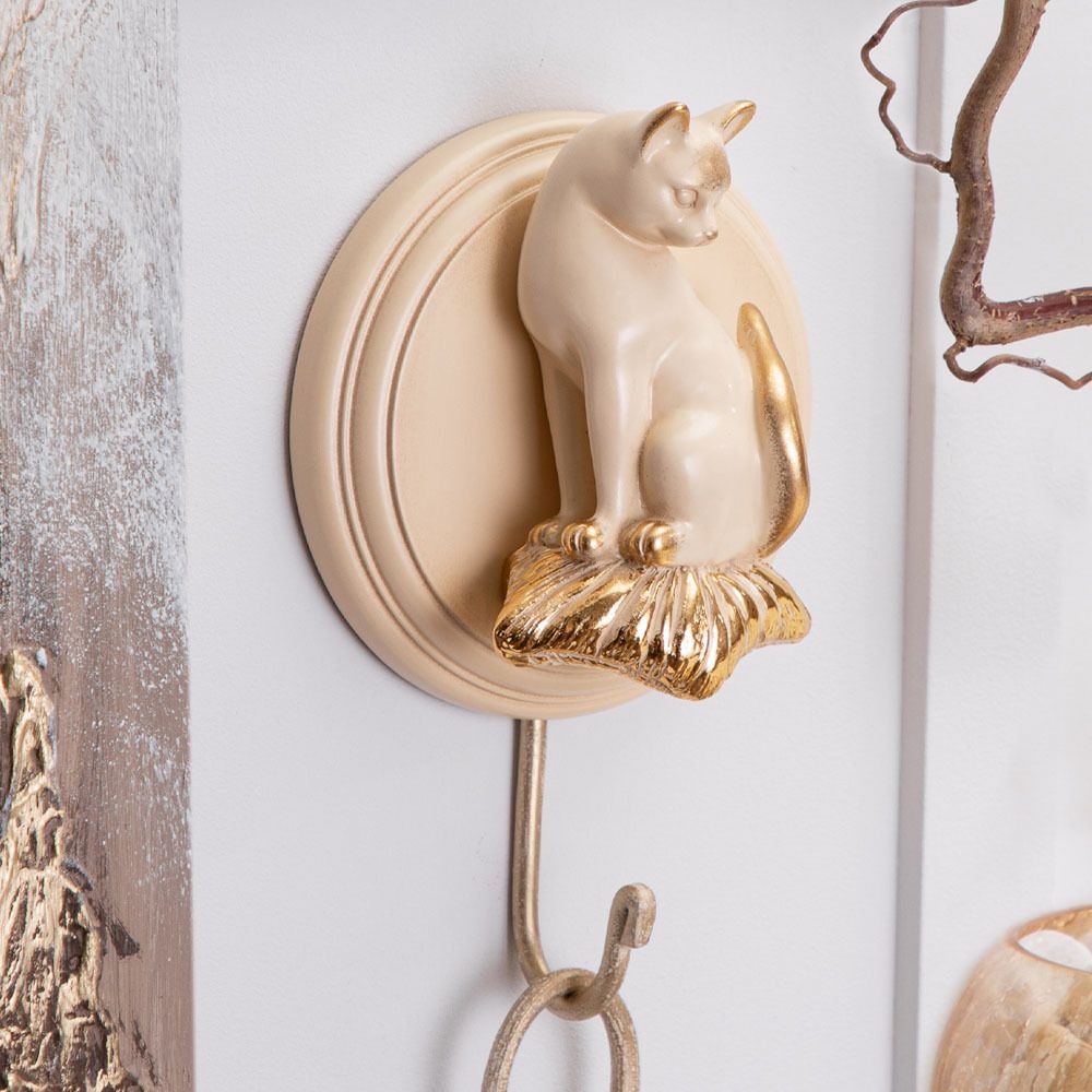Настенный крючок Кошечка Айвори