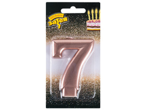 Свеча -цифра "7" Розовое золото