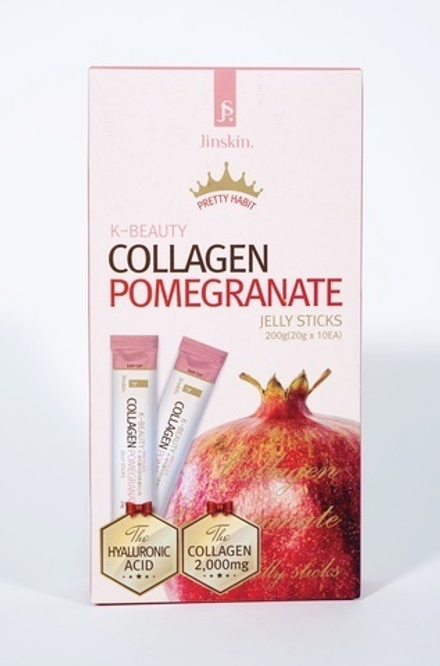 JINSKIN K-BEAUTY Коллагеновое желе в стиках с Гранатом Collagen Pomegranate Jelly Sticks (20 г*10 шт)