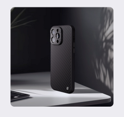 Чехол от Nillkin из арамидного волокна для iPhone 14 Pro, серия CarboProp Magnetic Case, с поддержкой MagSafe и металлической откидной крышкой
