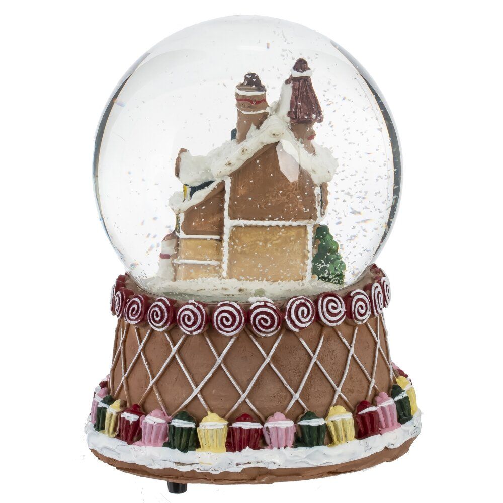 GAEM Фигурка декор в стекл шаре "Пряник" (подсв, муз, вьюга, AAAх3 н/п), D 9.5 см, L10,5 W10,5 H15 см