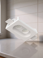 Светильник гипсовый встраиваемый Stellanova Izar Flat Duo sn008 192х125х40мм со светодиодной лампой GU10 MR16 2x7W 4000K Ra>80