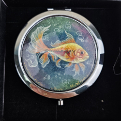 Двустороннее зеркало "Золотая рыбка" с ручной росписью