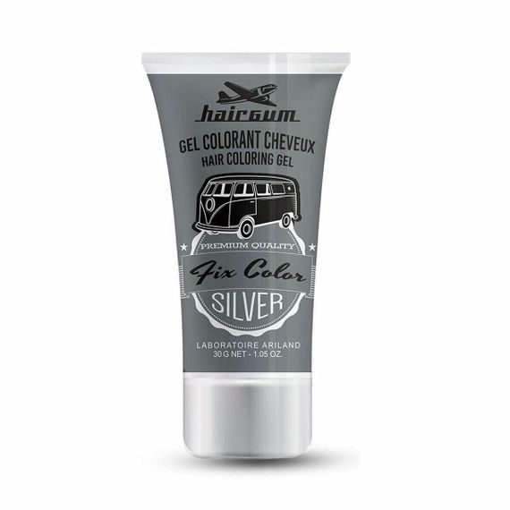 Неперманетное окрашивание Hairgum Fix Color Серебристый Фиксирующий гель 30 ml