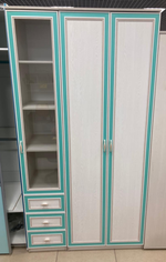 Пенала Миндал 06.25-03 со стеклом аруша венге/кожа мята